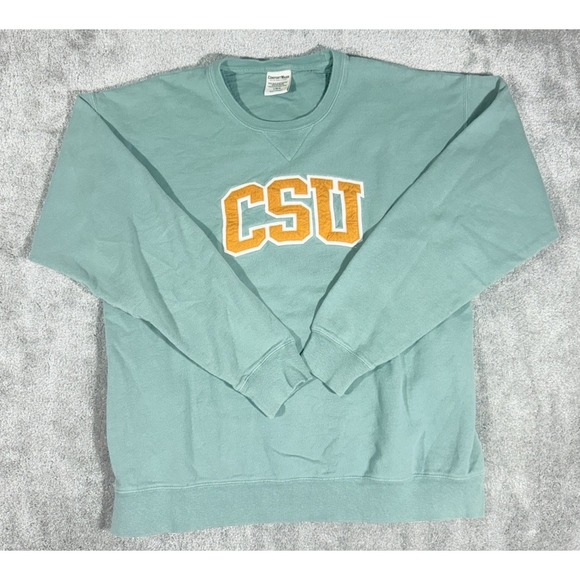 Large Comfort Wash Green CSU Crew Neck‎ Sweatshirt - Picture 5 of 5